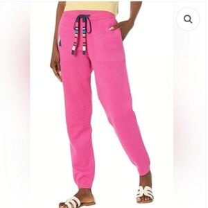 Monrow Super Soft Comfy Knit Viscose Boho Joggers With Striped Drawstring Logo